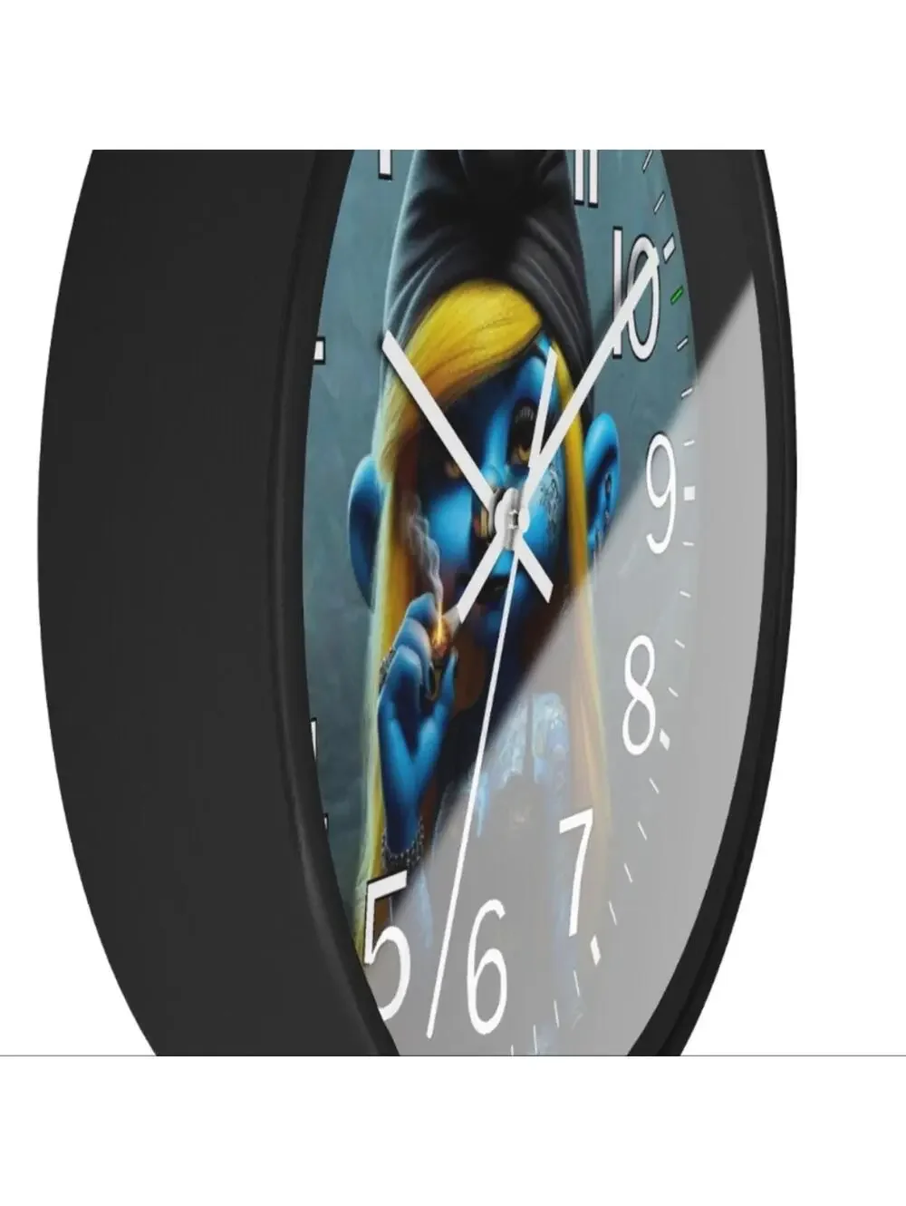 Smurfette Reverse Ticking Good Leaf Glow In The Dark Wall Clock New!